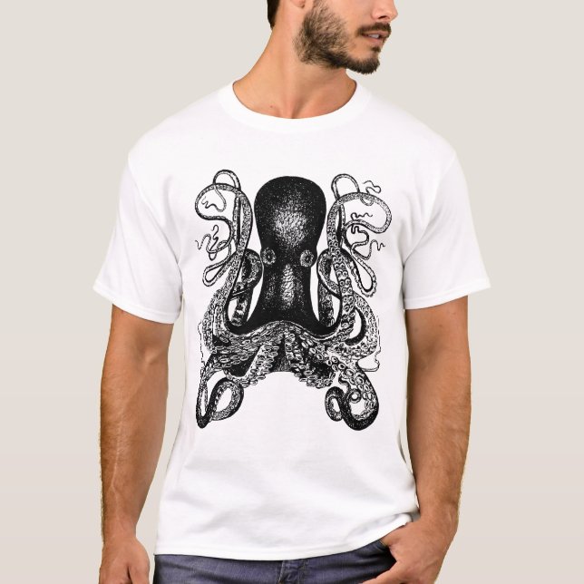 Tentakel-Angriff! Riesige Krake Kraken T-Shirt (Vorderseite)