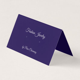 Tented Deep Blue & Gray Stud Earring Display Card Visitenkarten