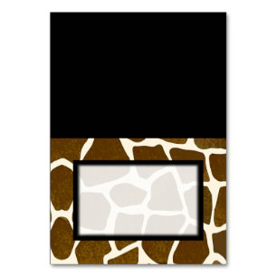 Tented Giraffe Print Blank Platzkarte Tablecard Tischnummer