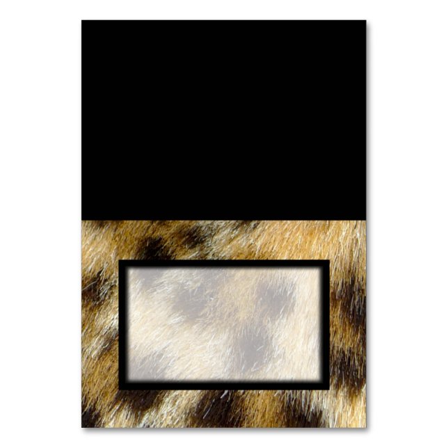 Tented Leopard Print Blank Platzkarte Tablecececar Tischnummer (Vorderseite)