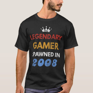 Tenth Birthday Gaming Gift  Born in 2008 for Gamer T-Shirt