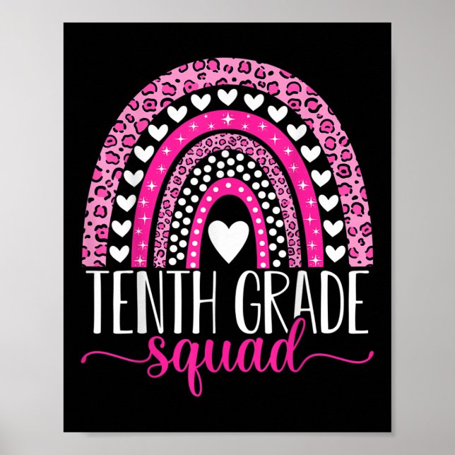 Tenth Grade Squad Team 10th Grade Teacher Back To  Poster (Vorne)
