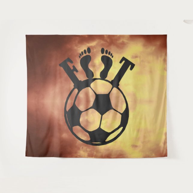 Tenture - Crowned Goal – Royal Passion for Footbal Wandteppich (Vorderseite (Horizontal))