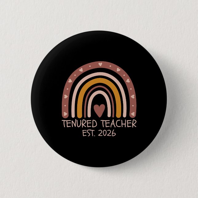 Tenured Teacher Est 2026 Tenure Beförderung Frauen Button (Vorderseite)
