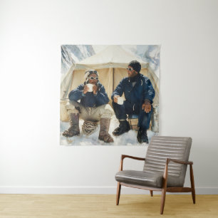Tenzing Norgay Edmund Hillary Eroberung Everests  Wandteppich