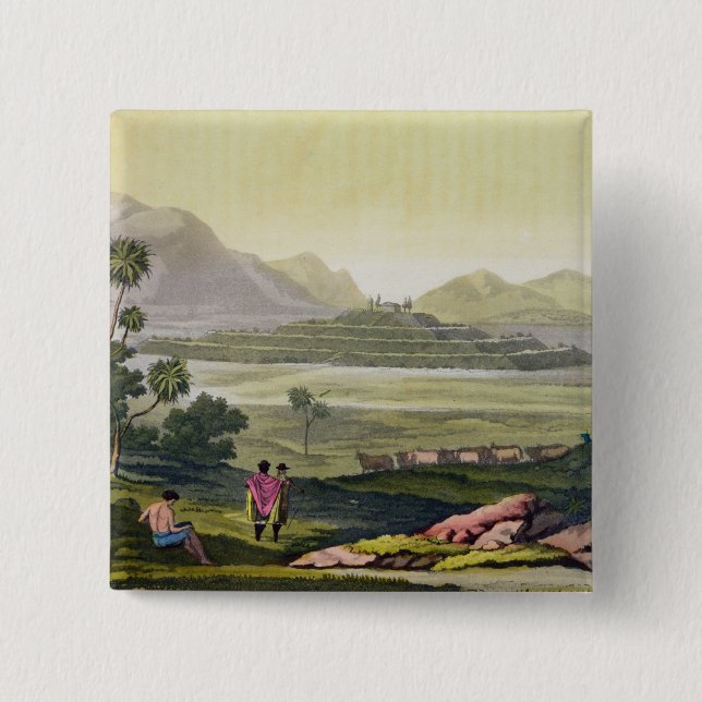 Teocalli, der große Tempel bei Tenochtitlan, Button (Vorderseite)