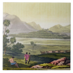 Teocalli, der große Tempel bei Tenochtitlan, Fliese