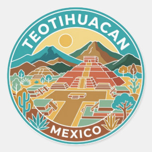 Teotihuacan Mexiko Runder Aufkleber