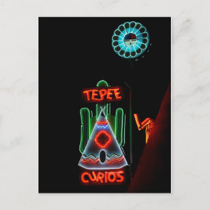Tepee Curios Neon Sign, Tucumcari, N.M. Postkarte