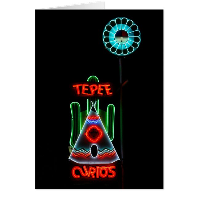 Tepee-Kuriositäts-Leuchtreklame, Tucumcari, New (Vorne)
