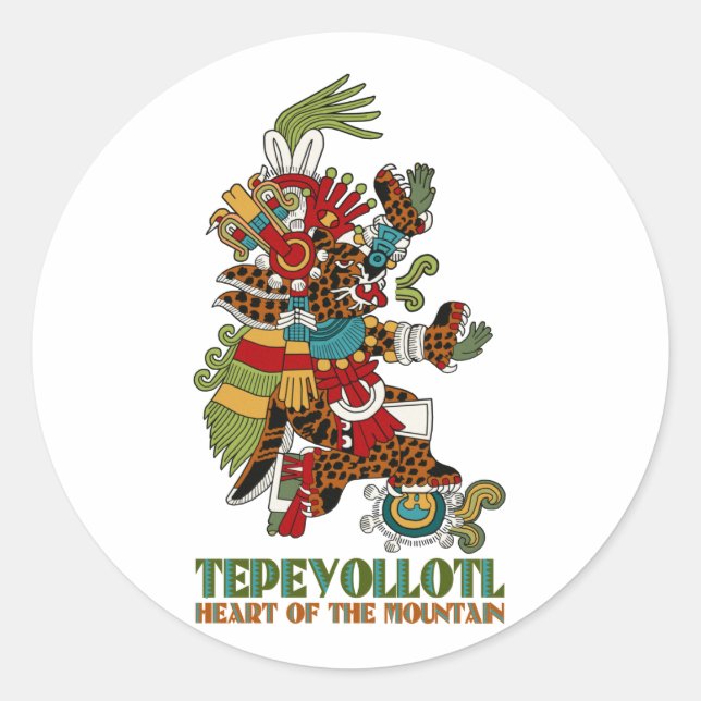 Tepeyollotl Runder Aufkleber (Vorderseite)