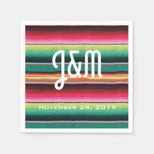 Teppich aus mexikanischem Fiesta mit Initails Hoch Serviette