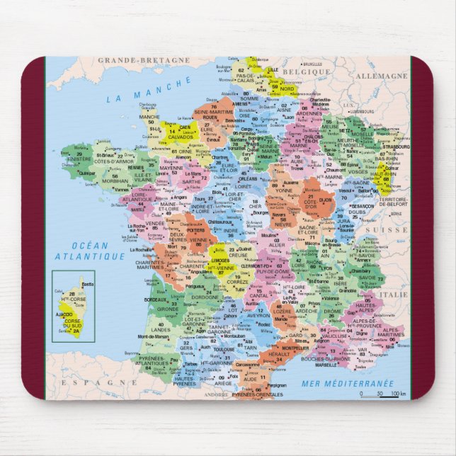 Teppich-de-Maus Frankreich Mousepad (Vorne)