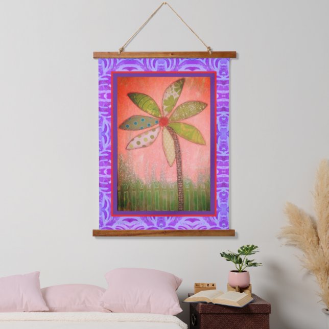 Teppich - Große fantastische Blume Wandteppich Mit Holzrahmen (Schlafzimmer)