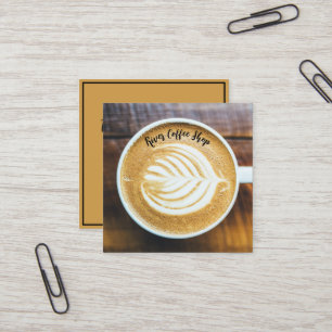 Teppiche aus Latte-Leaf-Form-Schaumstoff auf Holzn Quadratische Visitenkarte