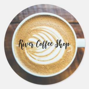 Teppiche aus Latte-Leaf-Form-Schaumstoff auf Holzn Runder Aufkleber