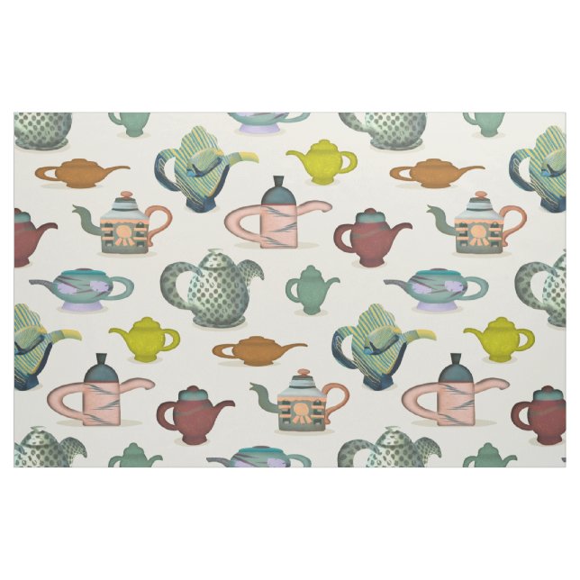 Teppiche - extravagante lackierte Teeköpfe auf Sto Stoff (Fat Quarter (45,7 x 55,9 cm))