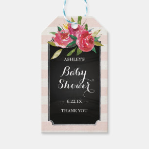 Teppiche für Baby Boy Dusche - rosa Streifen Geschenkanhänger