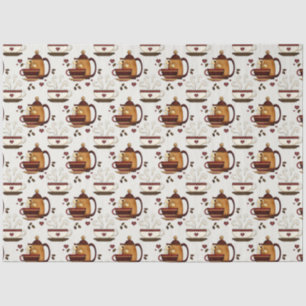 Teppiche und Cups Niedliches Muster Entdeckungsthe Seidenpapier