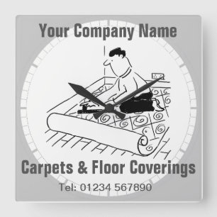 Teppiche, Vinyl, Teppiche und Fußbodenbeläge Quadratische Wanduhr