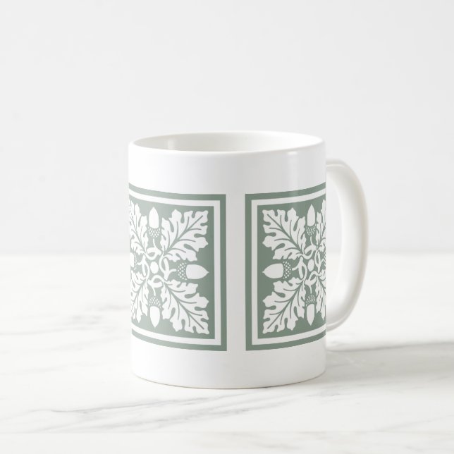 Teppichkorn und Leaf-Tile-Design Kaffeemaschine Ta Kaffeetasse (VorderseiteRechts)