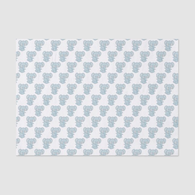 Teppichpapier für Baby Blue Elephants Seidenpapier (Vorderseite)