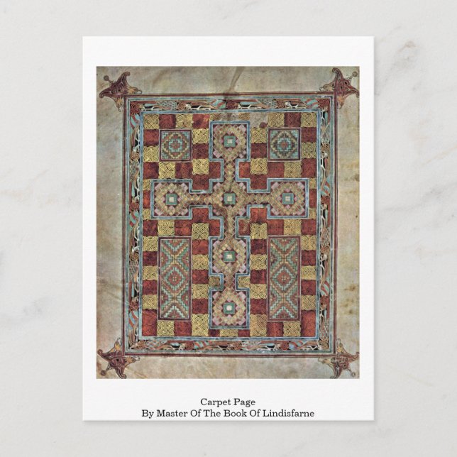 Teppichseite vom Meister des Buches Lindisfarne Postkarte (Vorderseite)