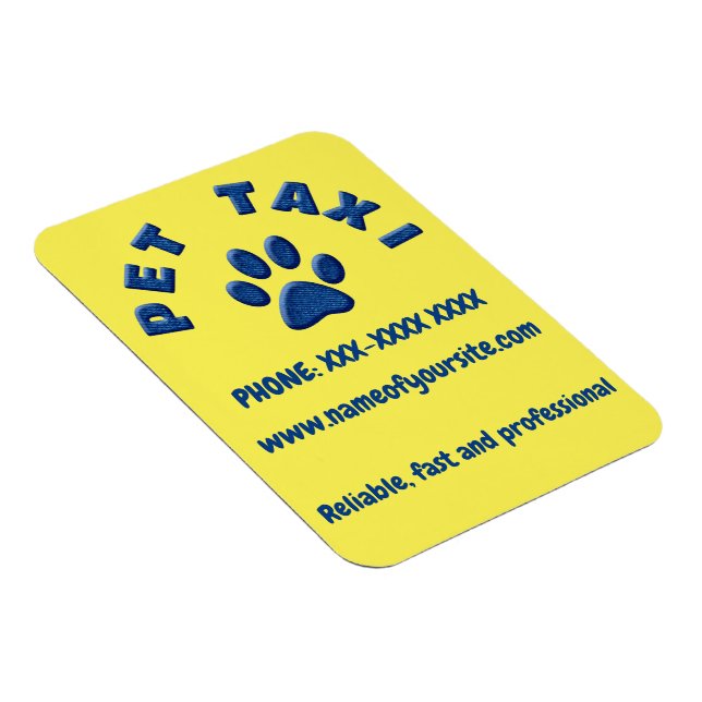 Teppichtaxi denim magnet (Rechte Seite)
