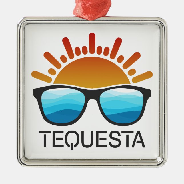 Tequesta Florida Sonnenbrille Ornament Aus Metall (Vorne)