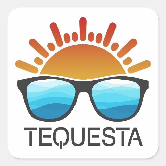 Tequesta Florida Sonnenbrille Quadratischer Aufkleber (Vorderseite)