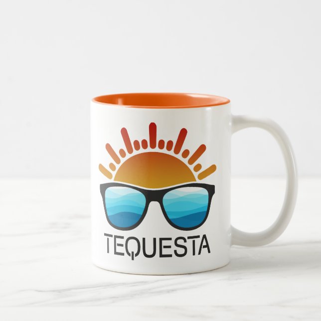 Tequesta Florida Sonnenbrille Zweifarbige Tasse (Rechts)