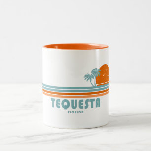 Tequesta Florida Sun Palm Trees Zweifarbige Tasse