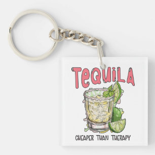 Tequila billiger als Therapie Funny Tequila Mexika Schlüsselanhänger