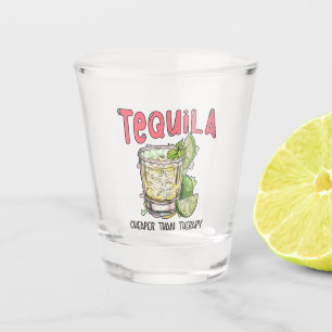Tequila billiger als Therapie Funny Tequila Mexika Schnapsglas