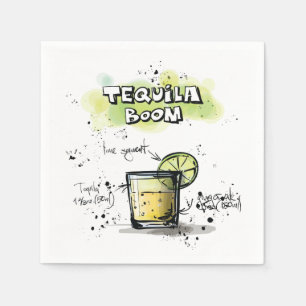 Tequila Boom Drink Rezept Cocktail Napkin Serviette