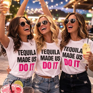 Tequila brachte uns dazu, es zu tun   Braut-Trinkg T-Shirt