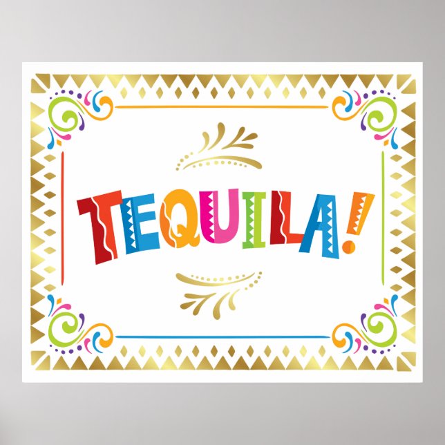 TEQUILA! Fiesta Party Signieren Print Poster (Vorne)