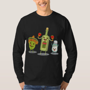 Tequila Flasche Limon und Salz mexikanisches Party T-Shirt