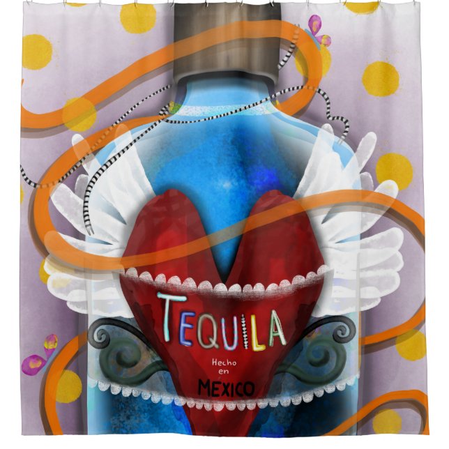 Tequila hecho en mexico duschvorhang (Vorderseite)
