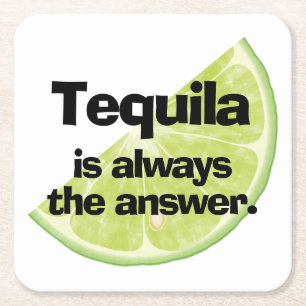 Tequila ist immer die Antwort und Limon Rechteckiger Pappuntersetzer