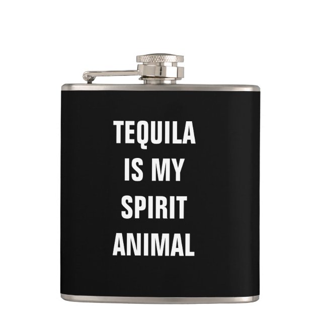 Tequila ist mein Geisttier Flachmann (Vorderseite)