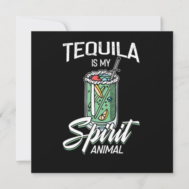 Tequila ist mein Spirit Animal Funny Tequila Gesch Einladung (Vorderseite)