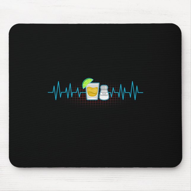 Tequila Limones Salz Herzschlag Funny Cinco De May Mousepad (Vorne)