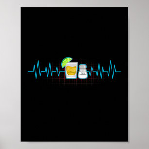Tequila Limones Salz Herzschlag Funny Cinco De May Poster