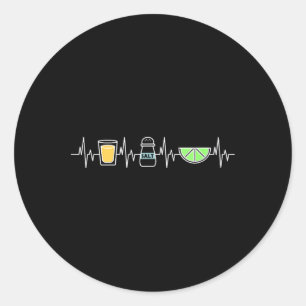 Tequila Limones Salz Herzschlag Funny Cinco De May Runder Aufkleber