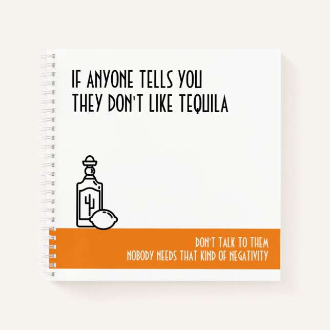 Tequila Lover's Standard Orange Notizbuch (Vorderseite)