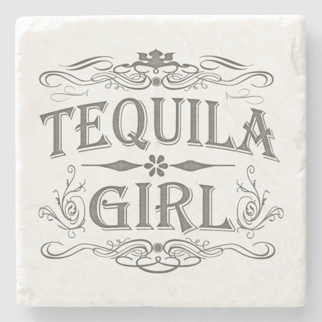 Tequila-Mädchen Steinuntersetzer (Vorderseite)