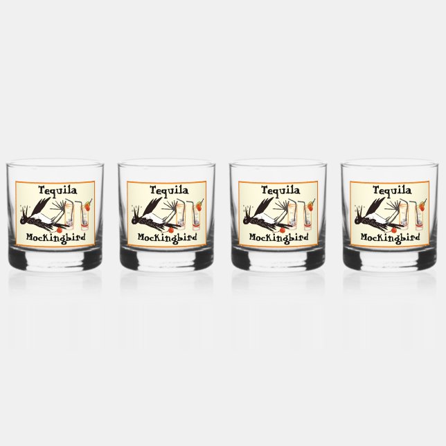 Tequila Mockingbird Witz Trinkbehälter Set Whiskyglas (Vorderseite)