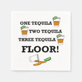 Tequila Shot Glass mit Limonem Wedge Cocktail Serviette