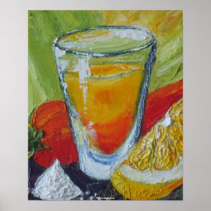 Tequila Shot & Red Chili Pepper Kunstgewerbe Poster